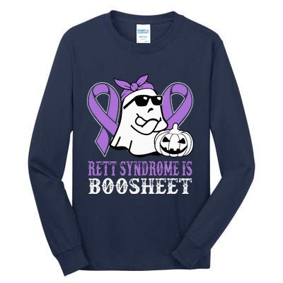 Rett Syndrome Is Boo Sheet Rett Syndrome Warrior Halloween Tall Long Sleeve T-Shirt