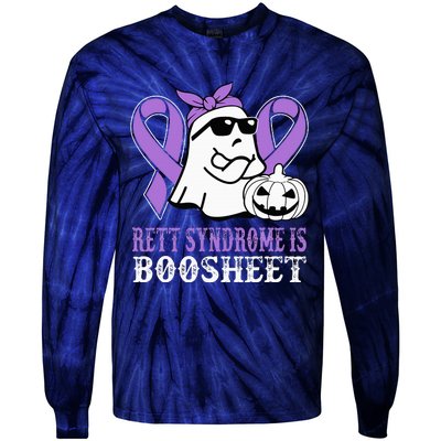 Rett Syndrome Is Boo Sheet Rett Syndrome Warrior Halloween Tie-Dye Long Sleeve Shirt