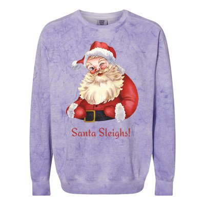 Retro Santa In Vintage Sleigh All Day Christmas Meaningful Gift Colorblast Crewneck Sweatshirt