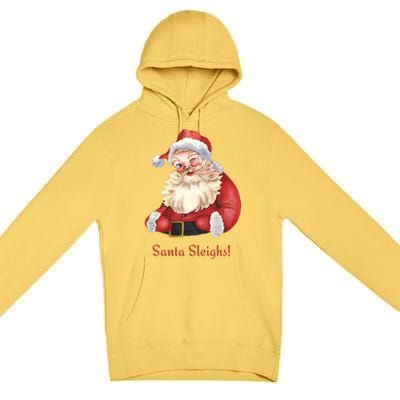 Retro Santa In Vintage Sleigh All Day Christmas Meaningful Gift Premium Pullover Hoodie