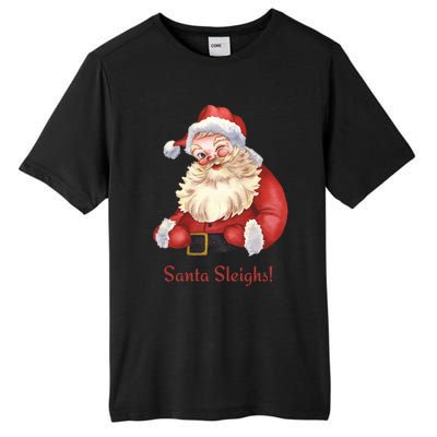 Retro Santa In Vintage Sleigh All Day Christmas Meaningful Gift Tall Fusion ChromaSoft Performance T-Shirt