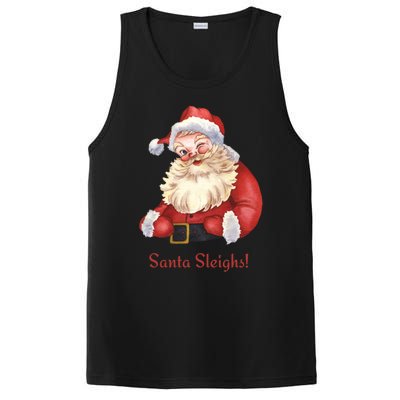 Retro Santa In Vintage Sleigh All Day Christmas Meaningful Gift PosiCharge Competitor Tank