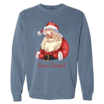 Retro Santa In Vintage Sleigh All Day Christmas Meaningful Gift Garment-Dyed Sweatshirt