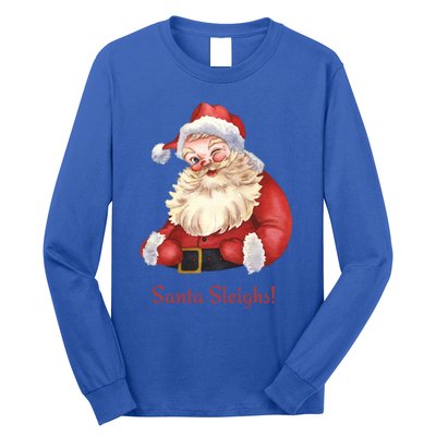 Retro Santa In Vintage Sleigh All Day Christmas Meaningful Gift Long Sleeve Shirt