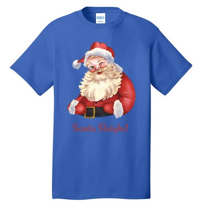 Retro Santa In Vintage Sleigh All Day Christmas Meaningful Gift Tall T-Shirt