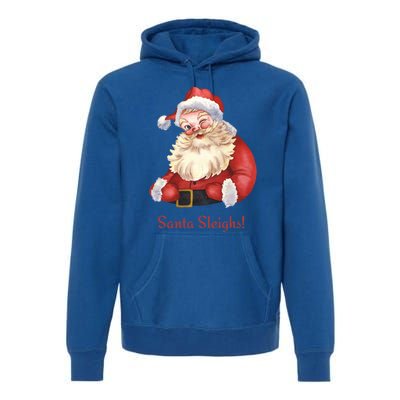 Retro Santa In Vintage Sleigh All Day Christmas Meaningful Gift Premium Hoodie