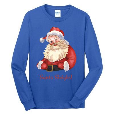 Retro Santa In Vintage Sleigh All Day Christmas Meaningful Gift Tall Long Sleeve T-Shirt