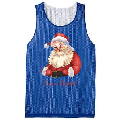 Retro Santa In Vintage Sleigh All Day Christmas Meaningful Gift Mesh Reversible Basketball Jersey Tank