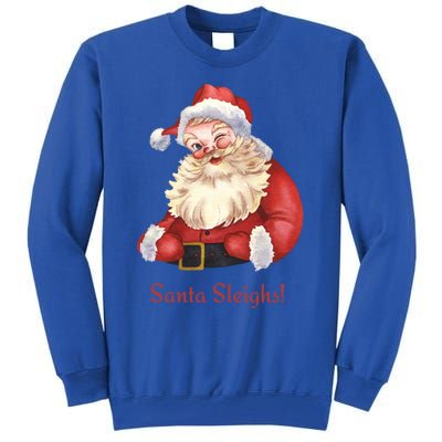 Retro Santa In Vintage Sleigh All Day Christmas Meaningful Gift Tall Sweatshirt