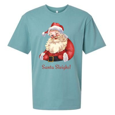 Retro Santa In Vintage Sleigh All Day Christmas Meaningful Gift Sueded Cloud Jersey T-Shirt