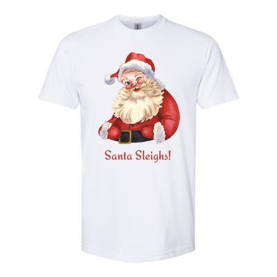 Retro Santa In Vintage Sleigh All Day Christmas Meaningful Gift Softstyle CVC T-Shirt