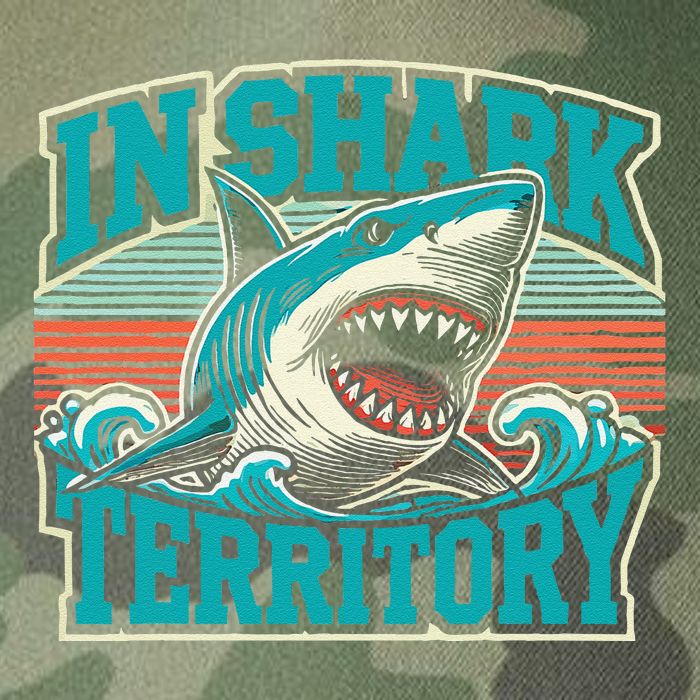 Retro Shark In Shark Territory Legacy Tie Dye Trucker Hat