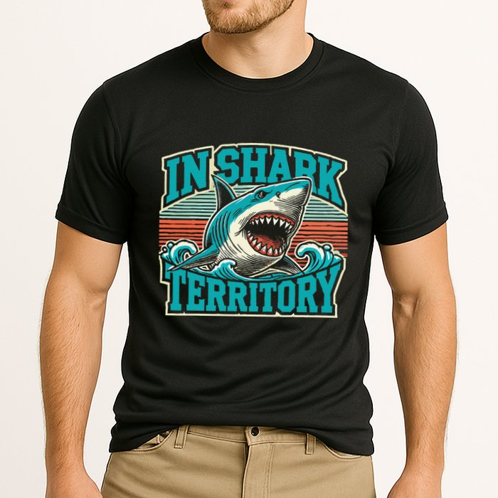 Retro Shark In Shark Territory Performance Shirt