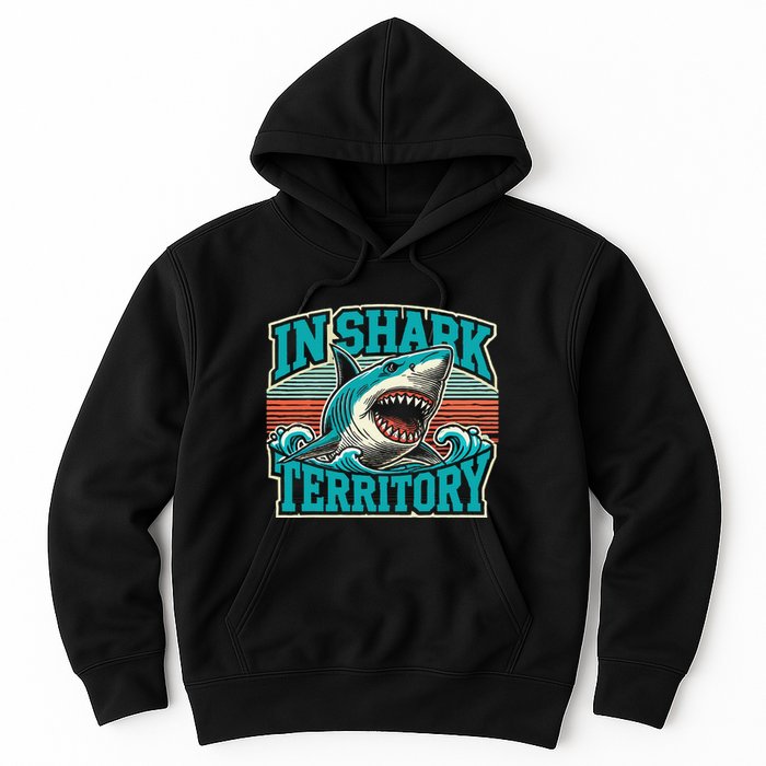 Retro Shark In Shark Territory Hoodie