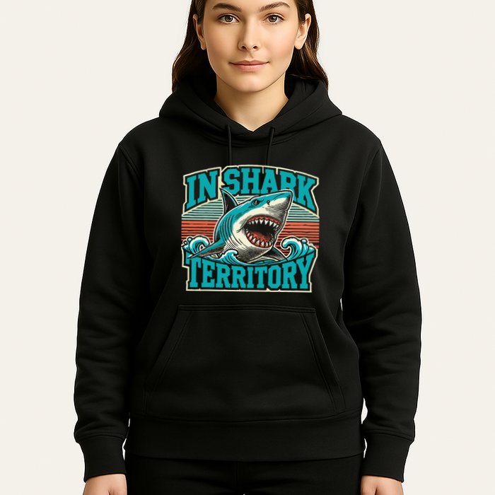 Retro Shark In Shark Territory Hoodie