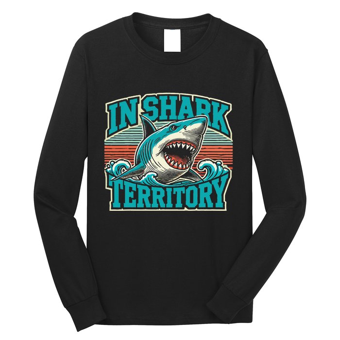 Retro Shark In Shark Territory Long Sleeve Shirt