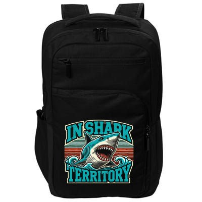Retro Shark In Shark Territory Impact Tech Backpack