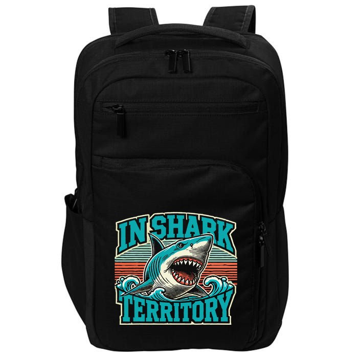 Retro Shark In Shark Territory Impact Tech Backpack