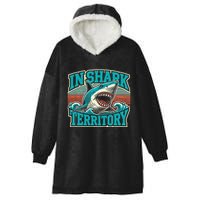 Retro Shark In Shark Territory Hooded Wearable Blanket