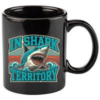 Retro Shark In Shark Territory 11oz C Handle Ceramic Mug