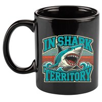 Retro Shark In Shark Territory 11oz C Handle Ceramic Mug
