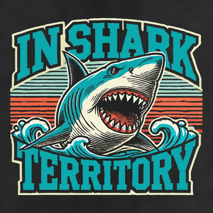 Retro Shark In Shark Territory 11oz C Handle Ceramic Mug