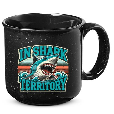 Retro Shark In Shark Territory 15oz Campfire Ceramic Mug