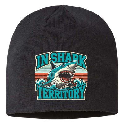 Retro Shark In Shark Territory Sustainable Beanie