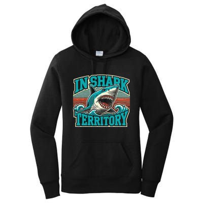 Retro Shark In Shark Territory Women's Pullover Hoodie