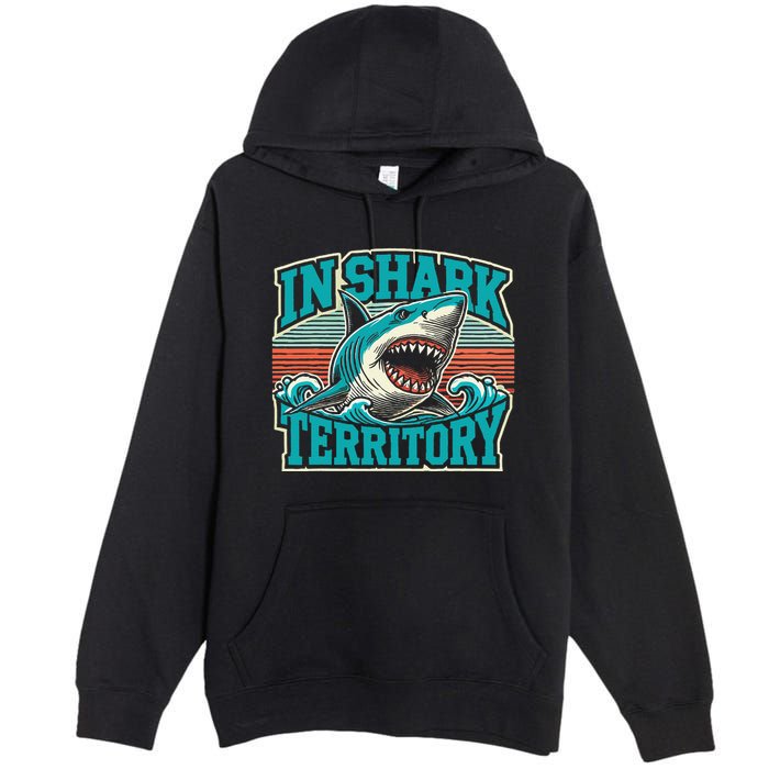 Retro Shark In Shark Territory Premium Pullover Hoodie
