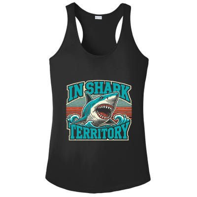 Retro Shark In Shark Territory Ladies PosiCharge Competitor Racerback Tank