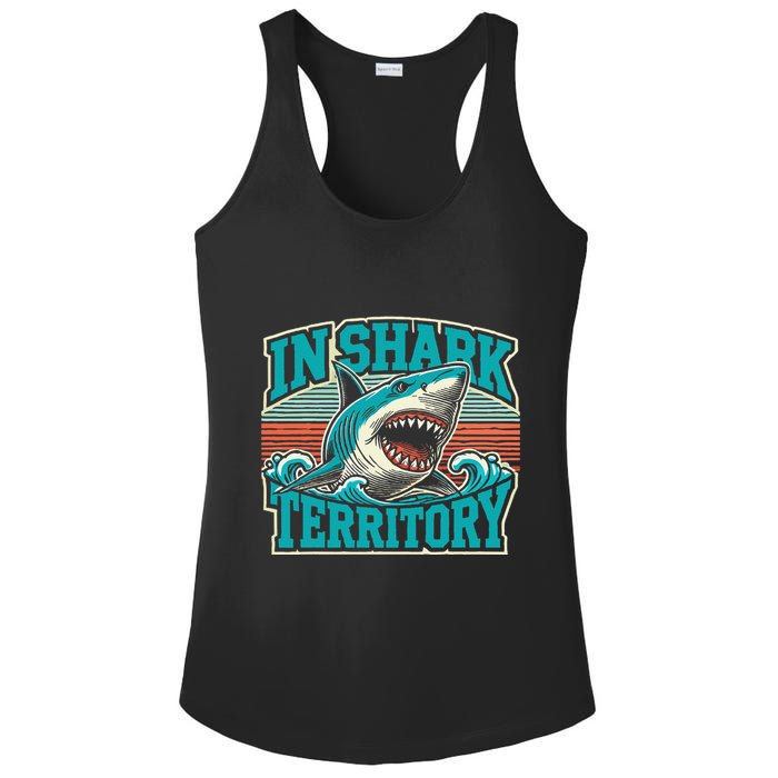 Retro Shark In Shark Territory Ladies PosiCharge Competitor Racerback Tank