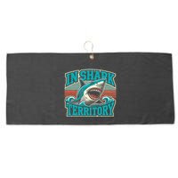 Retro Shark In Shark Territory Large Microfiber Waffle Golf Towel