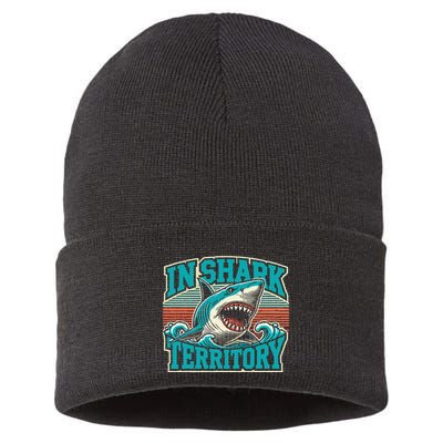 Retro Shark In Shark Territory Sustainable Knit Beanie