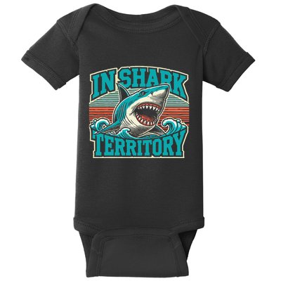 Retro Shark In Shark Territory Baby Bodysuit