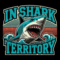 Retro Shark In Shark Territory Baby Bodysuit