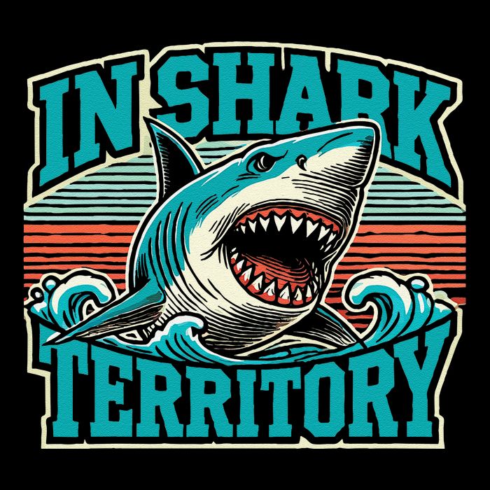 Retro Shark In Shark Territory Baby Bodysuit