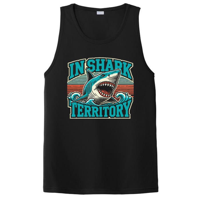 Retro Shark In Shark Territory PosiCharge Competitor Tank