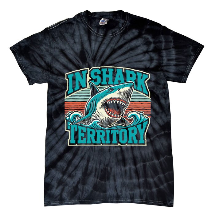 Retro Shark In Shark Territory Tie-Dye T-Shirt