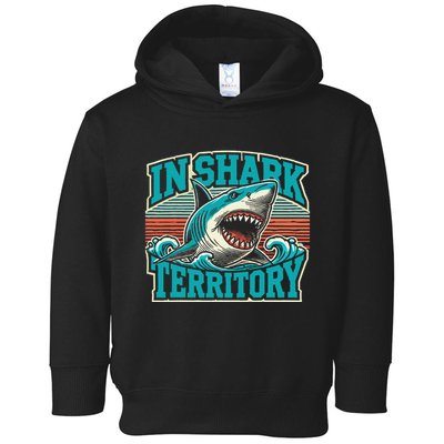 Retro Shark In Shark Territory Toddler Hoodie