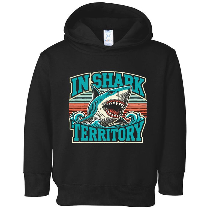 Retro Shark In Shark Territory Toddler Hoodie