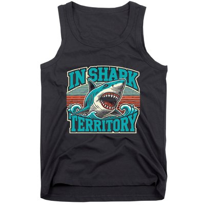 Retro Shark In Shark Territory Tank Top