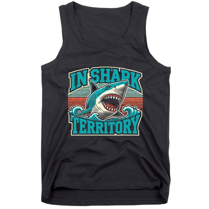 Retro Shark In Shark Territory Tank Top