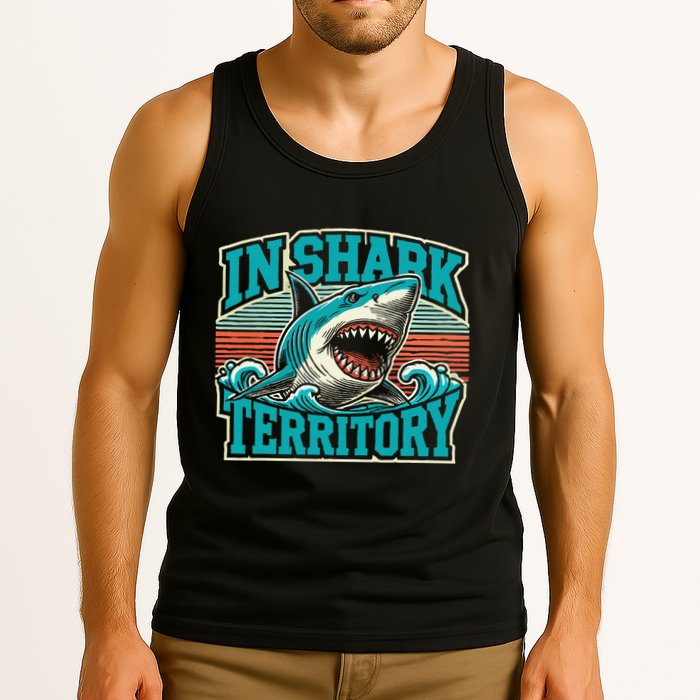 Retro Shark In Shark Territory Tank Top