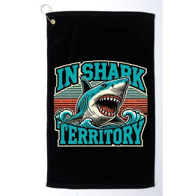 Retro Shark In Shark Territory Golf Towel