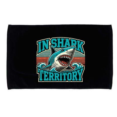 Retro Shark In Shark Territory Microfiber Hand Towel