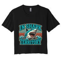 Retro Shark In Shark Territory Crop Top