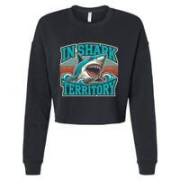 Retro Shark In Shark Territory Cropped Pullover Crew