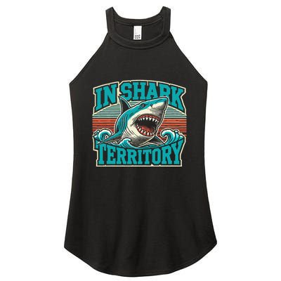 Retro Shark In Shark Territory Women's Perfect Tri Rocker Tank