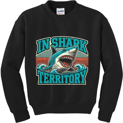 Retro Shark In Shark Territory Kids Sweatshirt